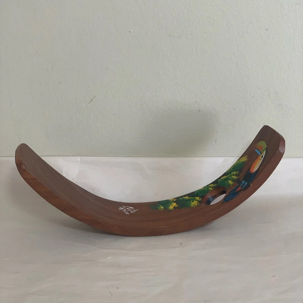 Costa Rica Hand Painted Toucan Floating Wood Bottle Holder 11.5”Tropical Decor